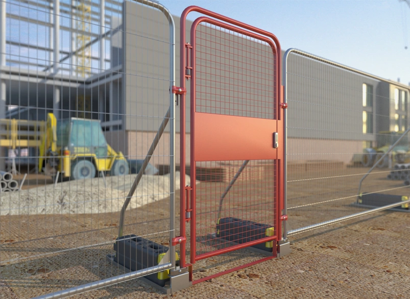 Digilock Pedestrian Gate at a construction site